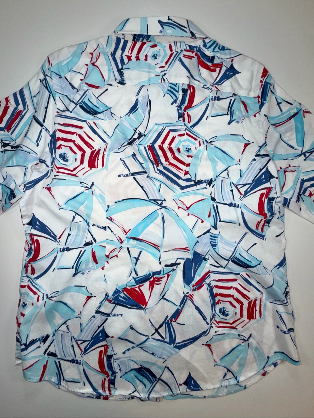 CHAPS No Iron Shirt Button Front Coastal Cruise Top 3/4 Sleeve USA Women’s L - Picture 9 of 12